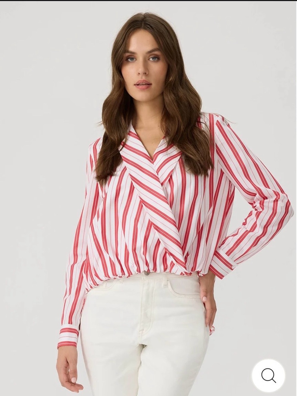 Mia Shirt by Harshman in Red & White Striped